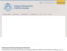 Tablet Screenshot of optometrybc.com
